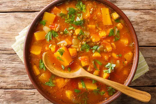 Hearty Lentil Soup with Kale and Sweet Potatoes