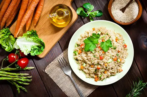 Energizing Quinoa Salad with Grilled Veggies and Avocado