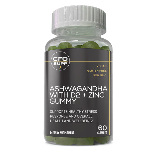 Ashwagandha with D2 + Zinc Gummies Elevate Your Wellness: for Balanced Mind & Body - 60 Gummies